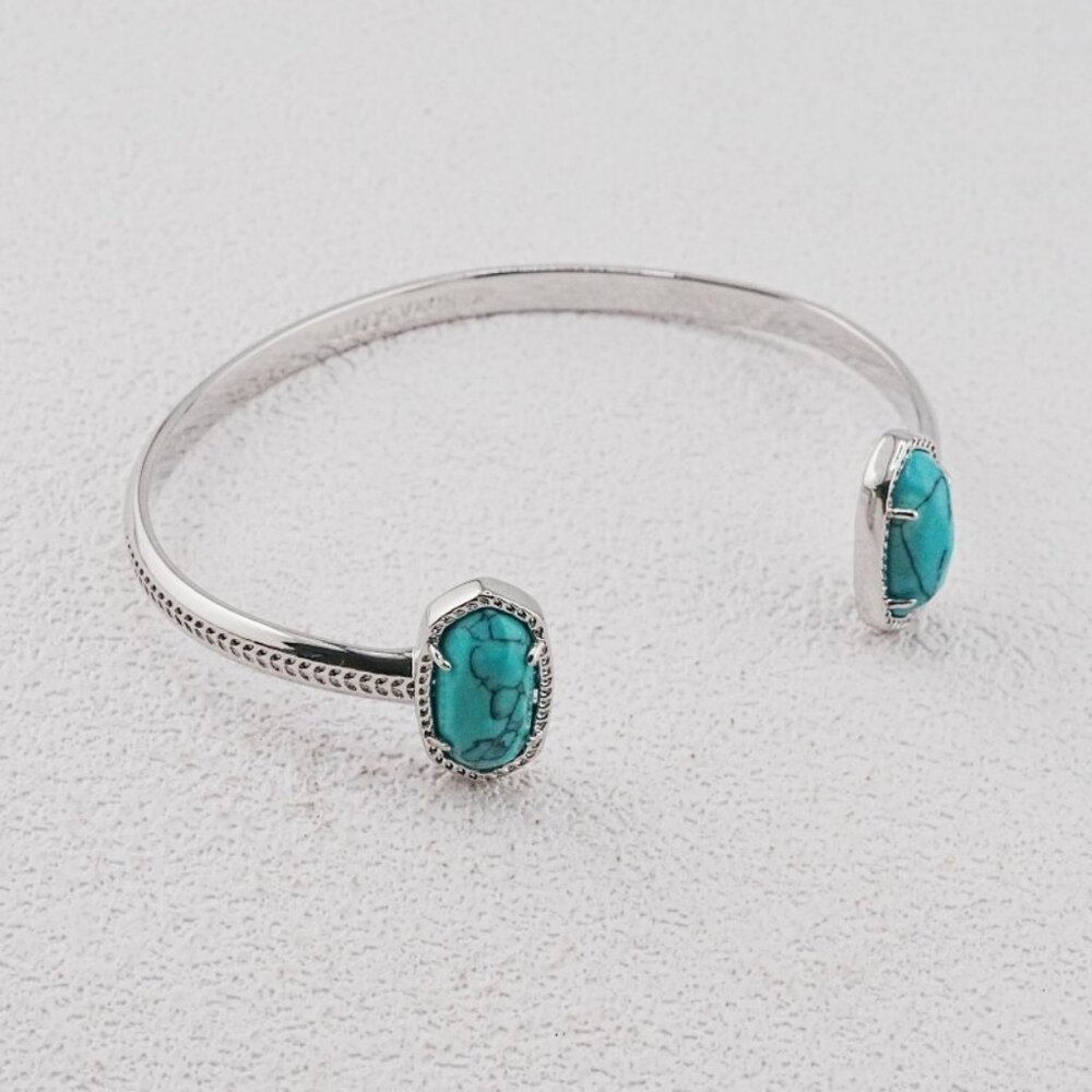 Kendra Scott Oval Blue Cracked Turquoise Bangle
